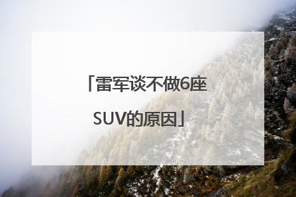 雷军谈不做6座SUV的原因